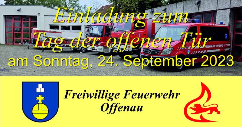 Plakat zum Tag der offenen Tür bei der Freiwilligen Feuerwehr Offenau am 24. September (Grafik: P. Gärtner/Gemeinde Offenau